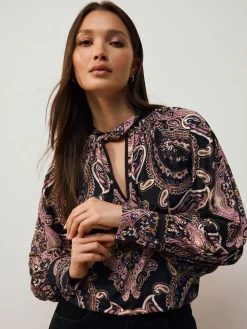 - Long Sleeve Twist Neck Jersey Blouse*Next New