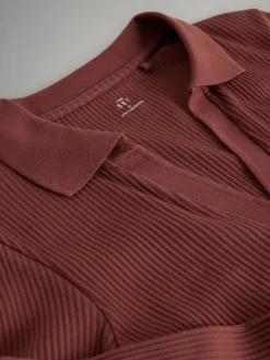 - 3 Pack Long Sleeve Ribbed Polo Top*The Set Discount