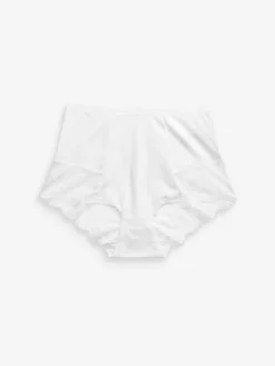 Zwart/wit - 2 corrigerende katoenen tummy control slipjes met kanten achterkant*Next Hot