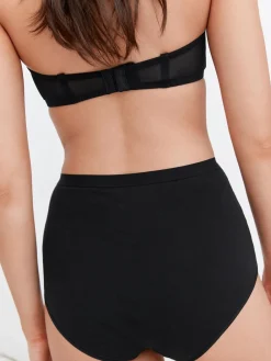 Zwart/wit - 2 Vormgevende katoenen slipjes met buikcorrectie en hoge taille*Next Best