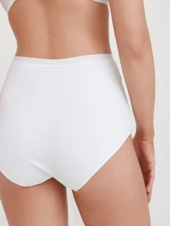 Zwart/wit - 2 Vormgevende katoenen slipjes met buikcorrectie en hoge taille*Next Best