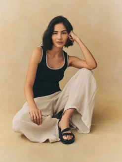 - Contrast Knit Trim Ronde hals Mouwloos Tank Vest Top*Next Clearance