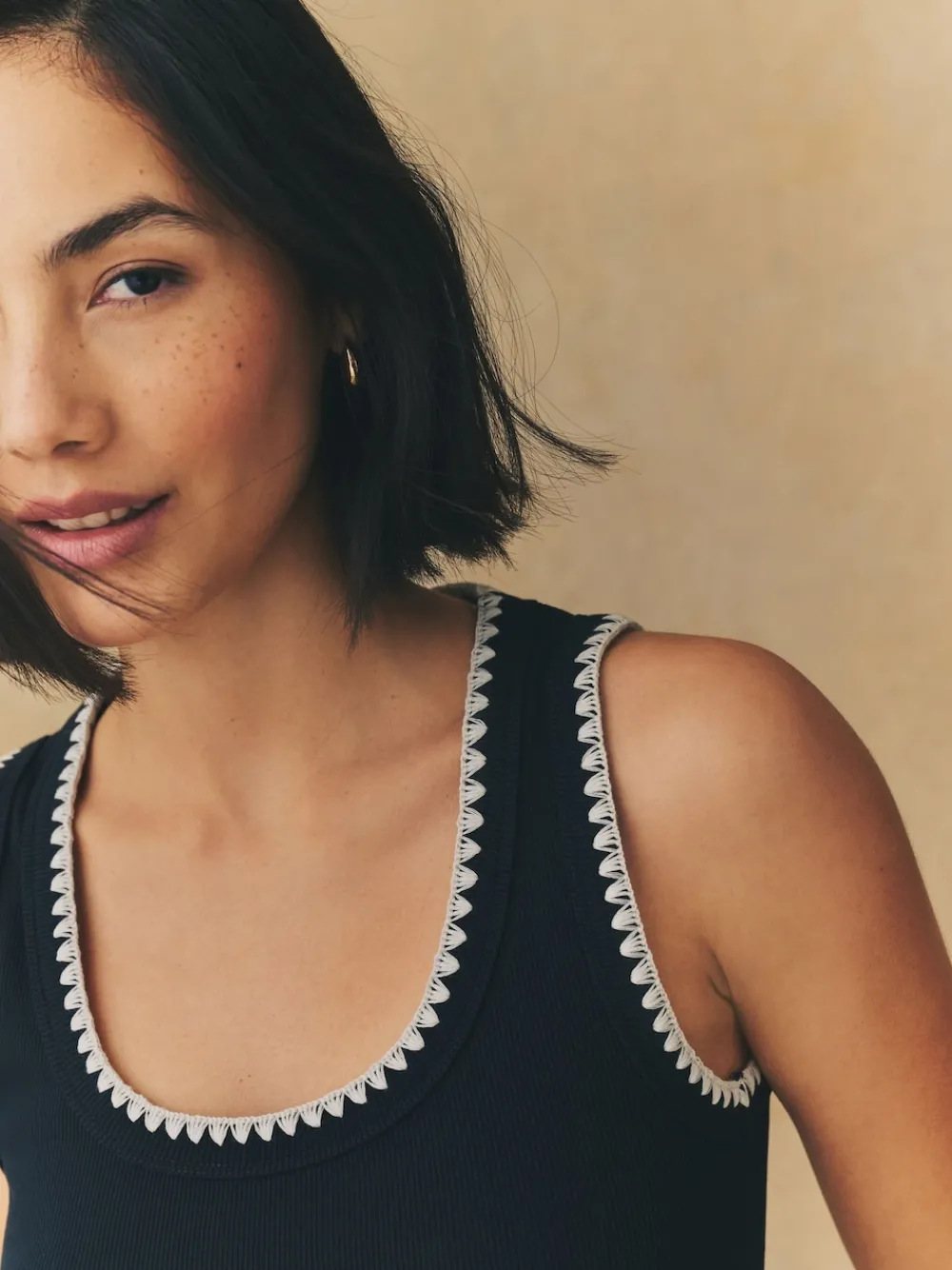 - Contrast Knit Trim Ronde hals Mouwloos Tank Vest Top*Next Clearance