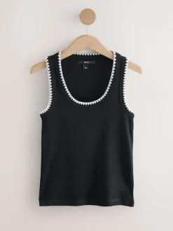 - Contrast Knit Trim Ronde hals Mouwloos Tank Vest Top*Next Clearance