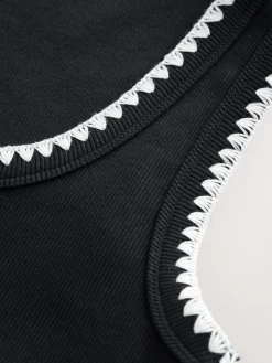 - Contrast Knit Trim Ronde hals Mouwloos Tank Vest Top*Next Clearance