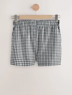 Zwart/wit - Gingham shorts met elastische taille*Next Clearance