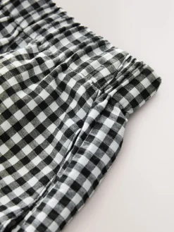 Zwart/wit - Gingham shorts met elastische taille*Next Clearance