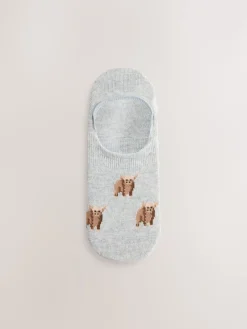 Zwart/wit - Hamish The Highland Cow Stripe Invisible Trainer Socks 4 Pack*Next Discount