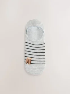 Zwart/wit - Hamish The Highland Cow Stripe Invisible Trainer Socks 4 Pack*Next Discount