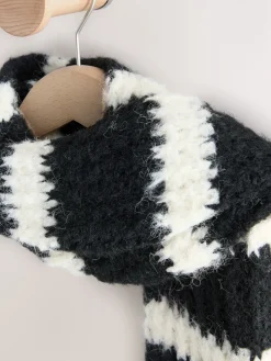 - Knitted Wool Blend Striped Scarf*Next