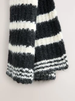 - Knitted Wool Blend Striped Scarf*Next