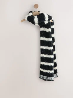 - Knitted Wool Blend Striped Scarf*Next