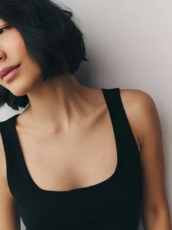 Zwart/wit - Set van 2 hemdjes met vierkante hals*Next