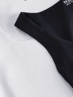 Zwart/wit - Set van 2 hemdjes met vierkante hals*Next