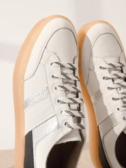 - Signature Premium Leather Chunky Side Stripe Lace Up Trainers*Next Best