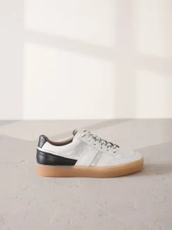 - Signature Premium Leather Chunky Side Stripe Lace Up Trainers*Next Best