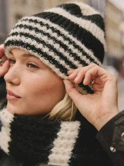 - Stripe Knitted Beanie Hat*Next