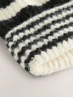 - Stripe Knitted Beanie Hat*Next