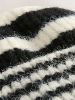 - Stripe Knitted Beanie Hat*Next