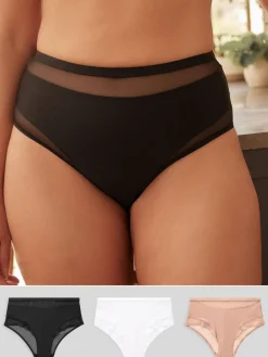 - Mesh slip met hoge taille en hoge beenuitsnijding 3 verpakking*Next Best