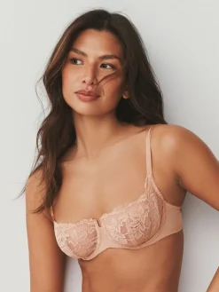 Zwart/wit/nude - Non Pad Lace Balcony Bras 3 Pack*Next Outlet