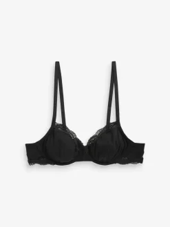 Zwart/wit/pastelroze huidskleur - Katoenmix ultiem comfort beha's verpakking van 3*Next Outlet