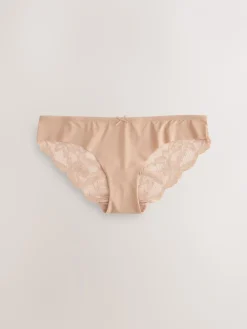 Zwart/wit/praline huidskleur - 3 Niet-aftekenende slips met kanten achterkant*Next New