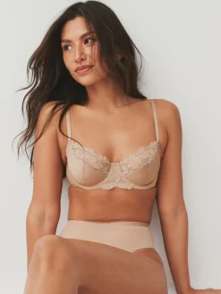 Zwart/wit/praline huidskleur - Niet opgevulde beha's met hele cup*Next Outlet