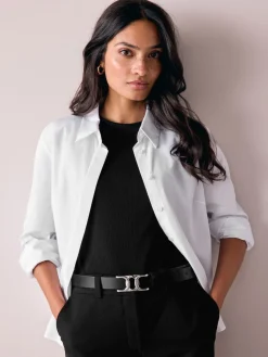 - Reguliere leren riem met opvallende gesp*Next Outlet