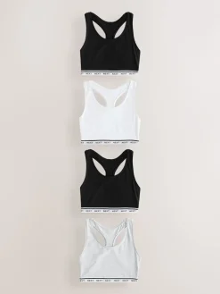 Zwart/zwart/grijs/wit - Ultimate Comfort Cotton Logo Crop Bras 4 Pack*Next
