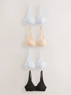 Zwart/Zwart/Wit/Praline Huidskleur - 4 Katoenen beha's*Next New